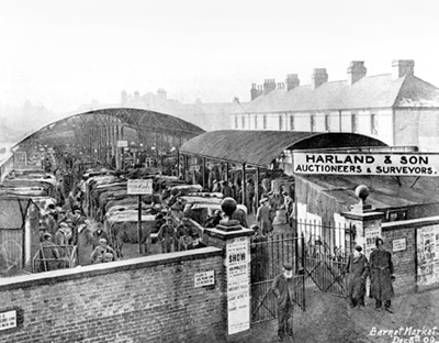 Barnet Cattle Market, St. Albans Road 1909